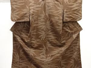 笹模様織り出し十日町紬単衣着物